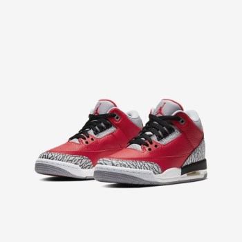 Nike Air Jordan 3 Retro SE - Nagyobb Gyerek Utcai Cipő - Piros/Szürke/Fekete/Piros